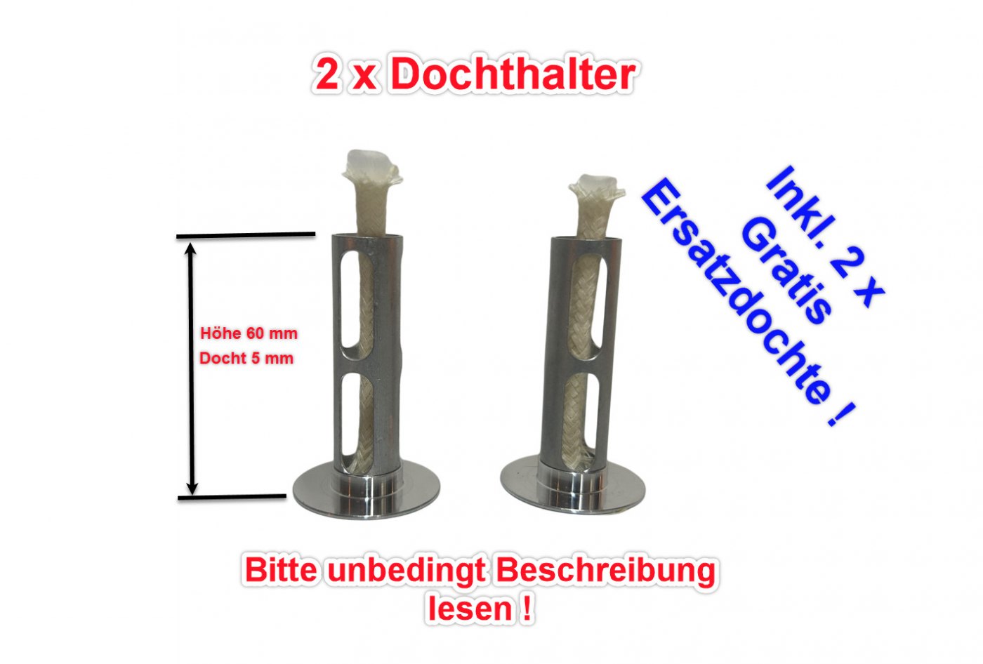 Schmelzlichtbrenner 2er-Set — Aluminium, zweiteilig steckbar